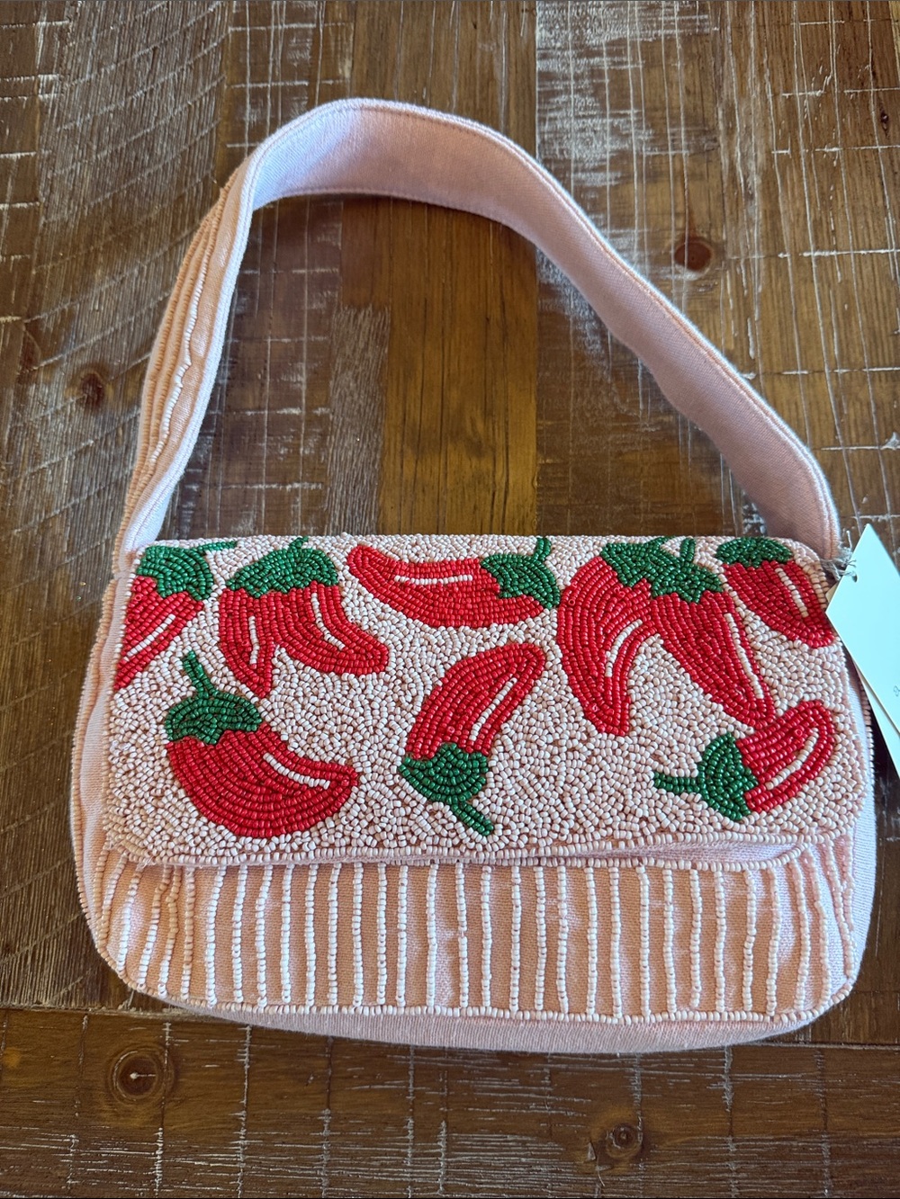 ✨ NWT A New Day Chili Pepper Hand Beaded Flap Shoulder Bag | Viral TikTok Purse